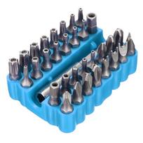 33pcs Tamper Proof CRV6150 Torx Hex Star Bit Set with Magnetic Holder for Any Drills Screwdriver Nutdrivers Bits Hand Tools with Storage Case mėlyna