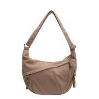 Corduroy Shoulder Bag Solid Women Crossbody Bag with Pockets Crescent Bag Everyday Sling Bags for School Travel Work bolsa 35X22X7CM gray