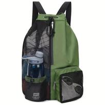 Swimming Bag Mesh Drawstring Backpack with Wet Pocket Waterproof Beach Backpack Swimming Training Gym Workout Gear