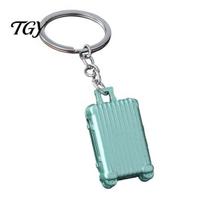 Replica Suitcase Keyring Mini Keychain, Metal Luggage Bag Charm with Rolling Lightweight Decoration Wheels, Travel Themed Backpack Accessories, gray