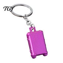 Replica Suitcase Keyring Mini Keychain, Metal Luggage Bag Charm with Rolling Lightweight Decoration Wheels, Travel Themed Backpack Accessories, gray