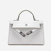 Palm Pattern Pu Bag Women'S Mini Kelly Bag Women'S Bag Shoulder Handbag Bag Bag gray