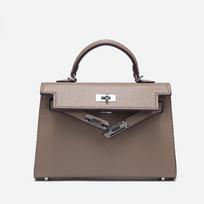 Palm Pattern Pu Bag Women'S Mini Kelly Bag Women'S Bag Shoulder Handbag Bag Bag gray