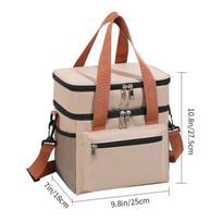 Dual-Layer Large Capacity Insulated Picnic Bag with Thick Aluminum Foil