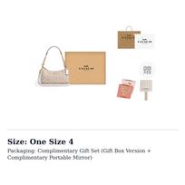 COACH Teri Coated Canvas Portable Crossbody Bag, Shoulder Bag Medium Women's Sand & Chalk White CV933-IMXDM One Size 4