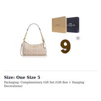COACH Teri Coated Canvas Portable Crossbody Bag, Shoulder Bag Medium Women's Sand & Chalk White CV933-IMXDM One Size 5 beige