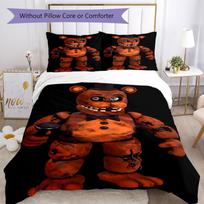 3pcs Five Nights at Freddy's Bedding Set Duvet Cover Closure Includes 1 Duvet Cover & 2 Pillowcases, Soft and Comfortable for All Seasons. 135cmx200cm black