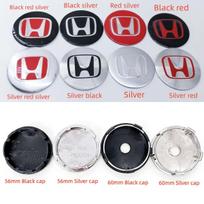 4pcs 56mm 60mm Wheel Center Hub Caps Cover Replacement For H Honda Mugen VPilot TypeR TypeS Insight CarStyling (as the picture,56mm Black cap 4pcs&silver red) gray