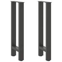 vidaXL Konsolinio stalo kojos, antracito spalvos, 2 vnt., 28x(72-73) cm, plienas