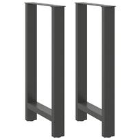 vidaXL Baro stalo kojos, antracito spalvos, 2 vnt., 50x(90-91) cm, plienas