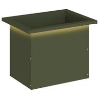 vidaXL Sodo vazonas su LED Alyvuogių žalia 30 x 40 x 30 cm Plienas