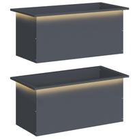 vidaXL Sodo vazonas su LED 2 vnt. Antracitas 40 x 80 x 40 cm Plienas