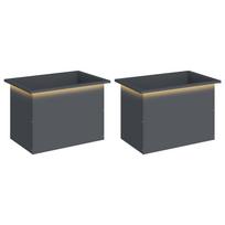 vidaXL Sodo vazonas su LED 2 vnt. Antracitas 40 x 60 x 40 cm Plienas