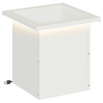 vidaXL Sodo vazonas su LED Balta 30 x 30 x 30 cm Plienas