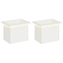 vidaXL Sodo vazonas su LED 2 vnt. Balta 30 x 40 x 30 cm Plienas
