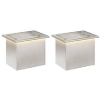 vidaXL Sodo vazonas su LED 2 vnt. Sidabrinė 30 x 40 x 30 cm