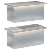vidaXL Sodo vazonas su LED 2 vnt. Sidabrinė 30 x 60 x 30 cm