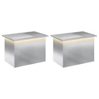 vidaXL Sodo vazonas su LED 2 vnt. Sidabrinė 40 x 60 x 40 cm