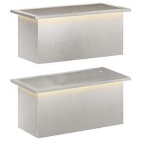 vidaXL Sodo vazonas su LED 2 vnt. Sidabrinė 30 x 60 x 30 cm