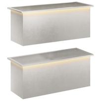 vidaXL Sodo vazonas su LED 2 vnt. Sidabrinė 40 x 100 x 40 cm