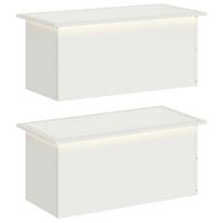 vidaXL Sodo vazonas su LED 2 vnt. Balta 40 x 80 x 40 cm Plienas