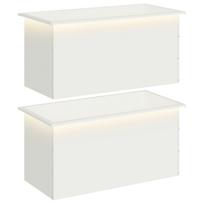 vidaXL Sodo vazonas su LED 2 vnt. Balta 50 x 100 x 48 cm Plienas