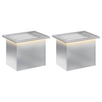 vidaXL Sodo vazonas su LED 2 vnt. Sidabrinė 30 x 40 x 30 cm