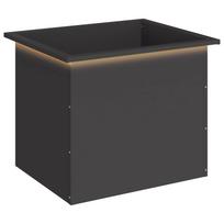 vidaXL Sodo vazonas su LED Juoda 50 x 60 x 48 cm Plienas