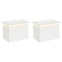 vidaXL Sodo vazonas su LED 2 vnt. Balta 40 x 60 x 40 cm Plienas