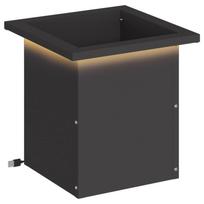 vidaXL Sodo vazonas su LED Juoda 30 x 30 x 30 cm Plienas