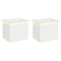 vidaXL Sodo vazonas su LED 2 vnt. Balta 50 x 60 x 48 cm Plienas