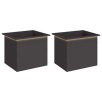 vidaXL Sodo vazonas su LED 2 vnt. Juoda 50 x 60 x 48 cm Plienas
