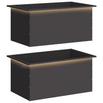 vidaXL Sodo vazonas su LED 2 vnt. Juoda 50 x 80 x 48 cm Plienas