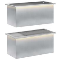 vidaXL Sodo vazonas su LED 2 vnt. Sidabrinė 40 x 80 x 40 cm