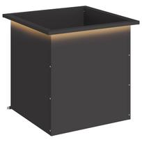 vidaXL Sodo vazonas su LED Juoda 50 x 50 x 48 cm Plienas