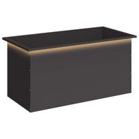 vidaXL Sodo vazonas su LED Juoda 50 x 100 x 48 cm Plienas
