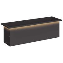 vidaXL Sodo vazonas su LED Juoda 30 x 100 x 30 cm Plienas