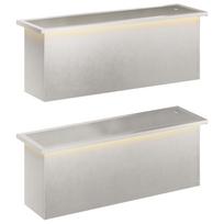 vidaXL Sodo vazonas su LED 2 vnt. Sidabrinė 30 x 100 x 30 cm