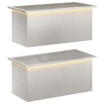 vidaXL Sodo vazonas su LED 2 vnt. Sidabrinė 40 x 80 x 40 cm