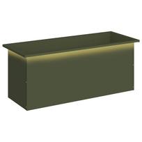 vidaXL Sodo vazonas su LED Alyvuogių žalia 40 x 100 x 40 cm Plienas