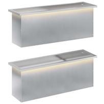 vidaXL Sodo vazonas su LED 2 vnt. Sidabrinė 30 x 100 x 30 cm