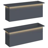 vidaXL Sodo vazonas su LED 2 vnt. Antracitas 30 x 100 x 30 cm Plienas