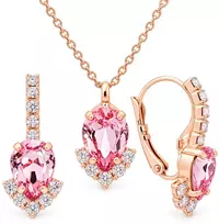 Diamond Sky Jewelry Papuošalų rinkinys moterims „Leonora II (Light Rose)“ su Preciosa® kristalais