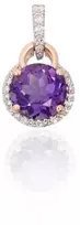 Diamond Sky Jewelry Auksinis pakabukas su deimantais ir ametistais „Vakaro Magija“