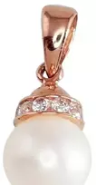 Diamond Sky Jewelry Auksinis pakabukas su cirkoniais ir perlais „Perlo Spindesys II“