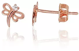 Diamond Sky Jewelry Auksiniai auskarai-vinukai su cirkoniais „Laumžirgis“