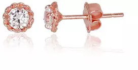 Diamond Sky Jewelry Auksiniai auskarai-vinukai su cirkoniais „Flora“
