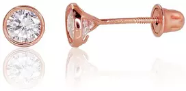 Diamond Sky Jewelry Auksiniai auskarai-vinukai su cirkoniais „Žiežirba II“