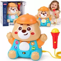 Jokomisiada Interactive TEDDY BEAR KARAOKE + microphone Musical toy for toddlers ZA6617