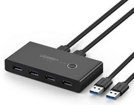 Prekė su pažeista pakuote. USB šakotuvas Ugreen 2 In 4 Out USB 3.0 Sharing Switch Box, juoda sp.